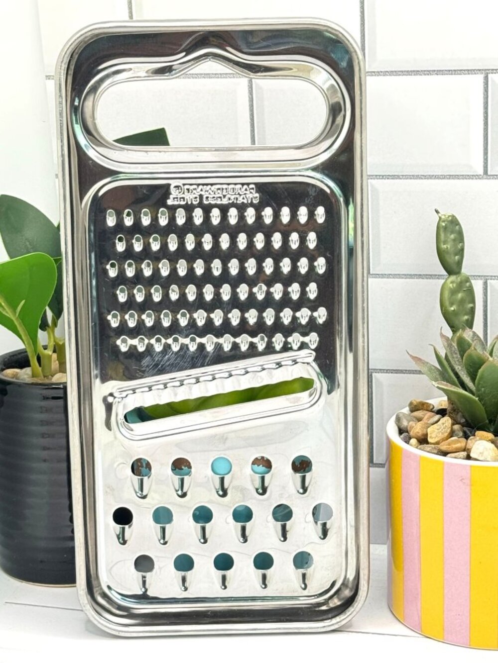 Farberware Stainless Steel Multi-Sided Flat Grater With Handle